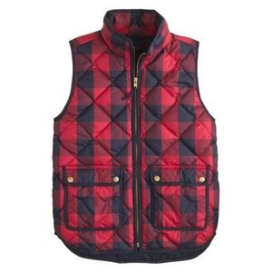J. Crew Excursion Vest - Red/Navy Buffalo Plaid